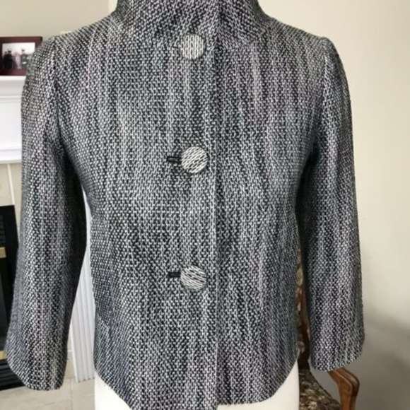 Banana Republic tweed Cropped Jacket Gray Size XS - Picture 2 of 8